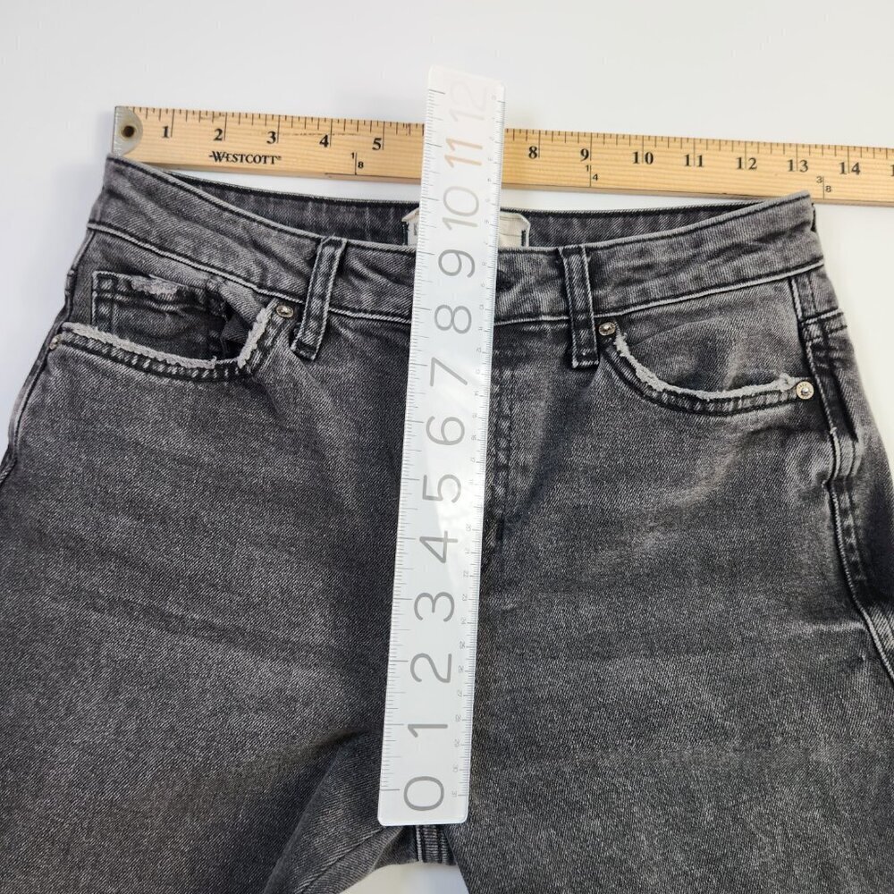 Free People Womens Girlfriend Denim Released Hem Crop Jeans Black 26 - Picture 14 of 16